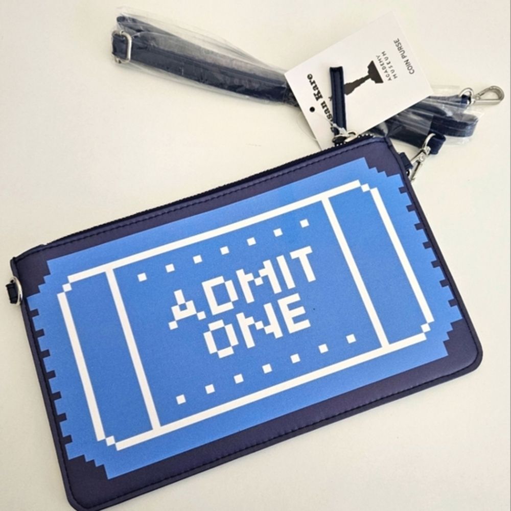 NWT Susan Kare x Academy Purse | Admit One Ticket Crossbody Zip Coin Purse - Picture 3 of 4